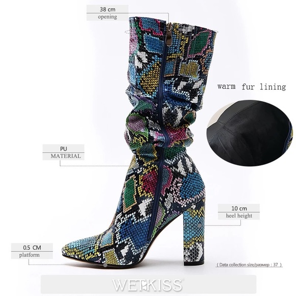 Knee high boots snake skin size 7 new in box - Picture 4 of 5